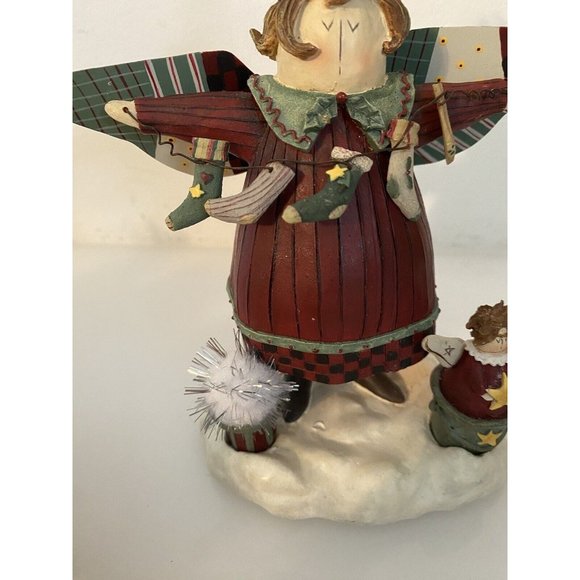 Vintage Henton International Christmas Angel Figurine Numbered Detailed W Star - Picture 9 of 16